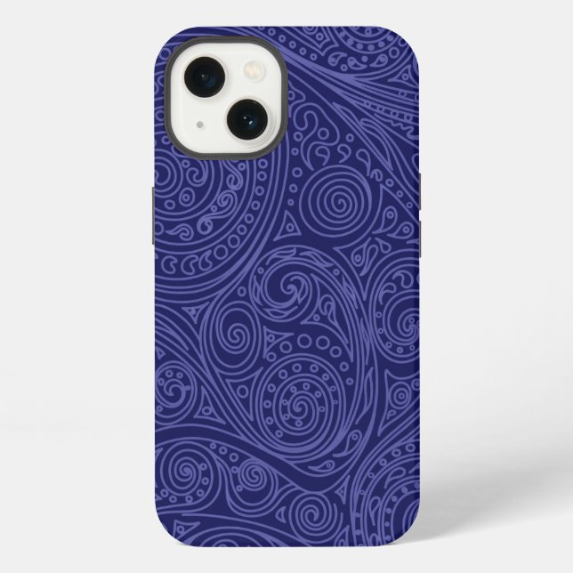Violet & Lavender Spiral Pattern iPhone Case (Back)