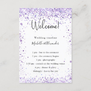 Violet lavender wedding program details