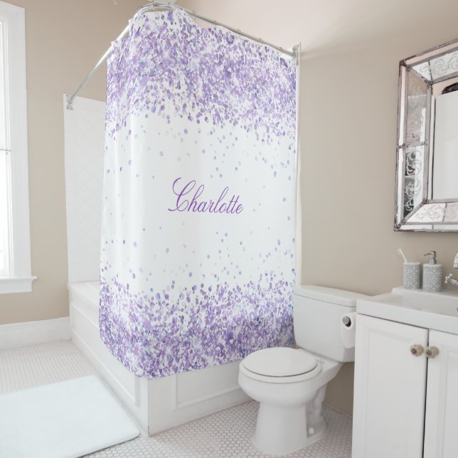 Violet lavender white confetti name elegant (In Situ)