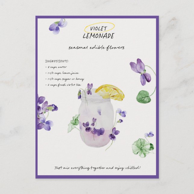 Violet Lemonade Thinking of You Postcard (Front)