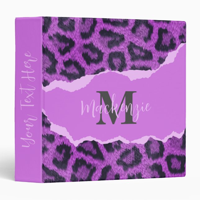 Violet Leopard Print Binder (Front/Spine)