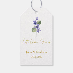 Violet   Let love grow wedding seed  Gift Tags