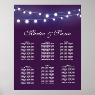 Violet  Lights TABLE PLANNER Seating Poster