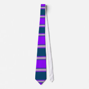 Violet Lilac and Indigo Horizontally-Striped Tie