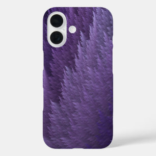 Violet Lilac Purple Tartan Feather Pattern iPhone 16 Case