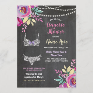 Violet Lingerie Douche Bow Panties Bra Invitation