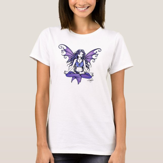 "Violet Lotue" Yoga Chic White Tank Top (Front)