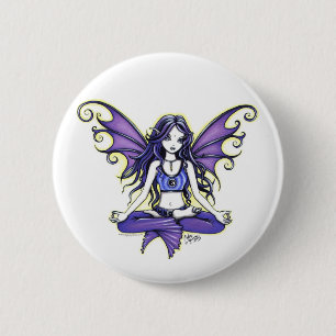 "Violet Lotus" Yoga Chic Pinback Button