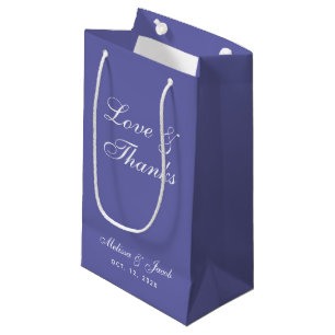 Violet Love & Thanks Simple Script Wedding Favors Small Gift Bag