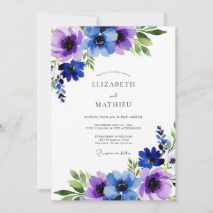Violet Luminous Winter Wedding Invitation