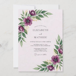 Violet Magnificent Spring Wedding Invitation