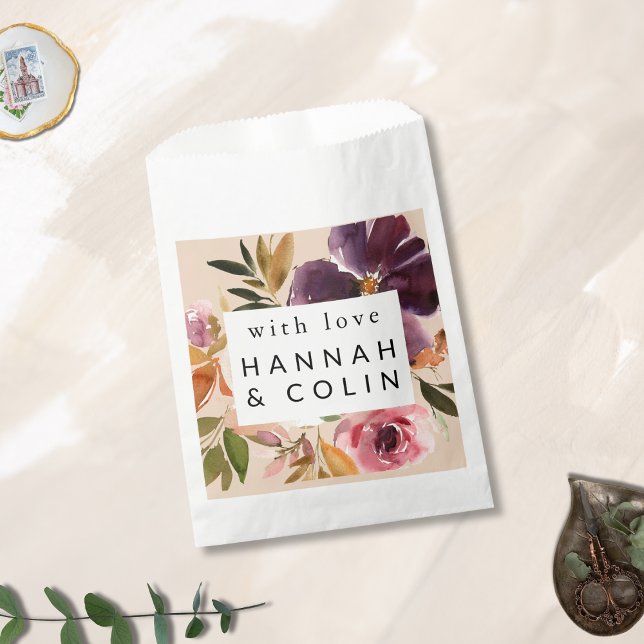 Violet Meadows Modern Fall Floral Favour Bag (Creator Uploaded)