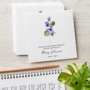 Violet Memorial Funeral Seed Envelope