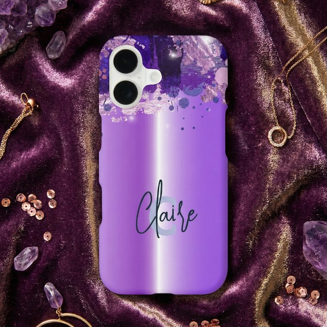 Violet Metallic Artiste Luxe Chic Design Glam (Créateur téléchargé)