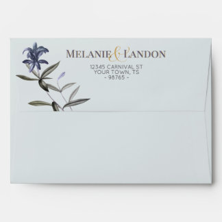 Violet & Mint Hydrangea Wedding Invite Envelope