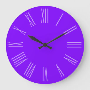 Violet Monotone Roman Numerals Large Clock