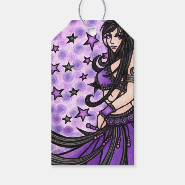 Violet Moon Belly Dancer Gift Tags (Front)