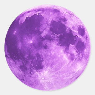 Violet Moon – Cosmic Minimalist Tee Classic Round Sticker