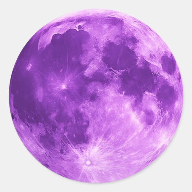 Violet Moon – Cosmic Minimalist Tee Classic Round Sticker (Front)