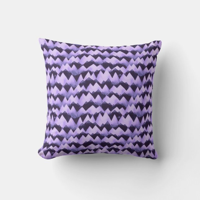 Violet Mountains Watercolor Throw Pillow (Front)