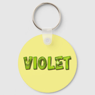 Violet Name Kiwi Design Key Fans Keychain
