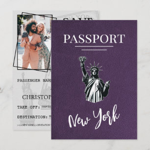 Violet New York City Passport Save The Date
