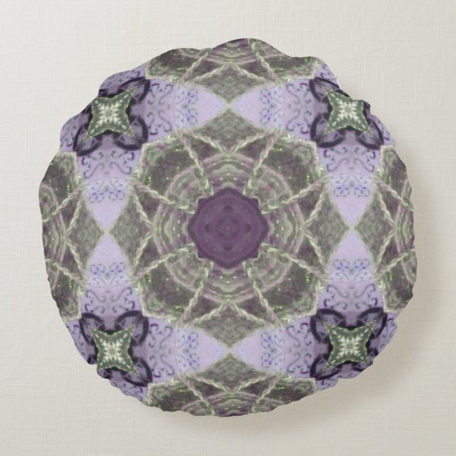 Violet Olive Round Pillow (Back)