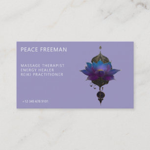 VIOLET ORACLE MYSTICAL LOTUS EMBLEM BUSINESS CARD