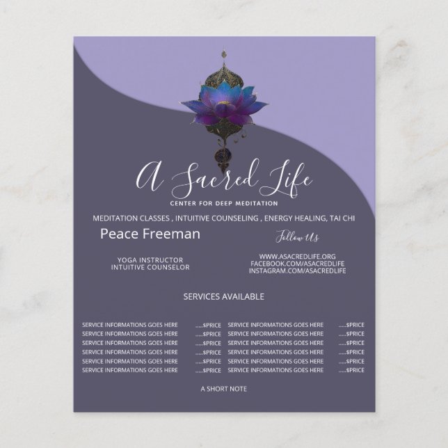 VIOLET ORACLE | MYSTICAL LOTUS EMBLEM FLYER (Front)