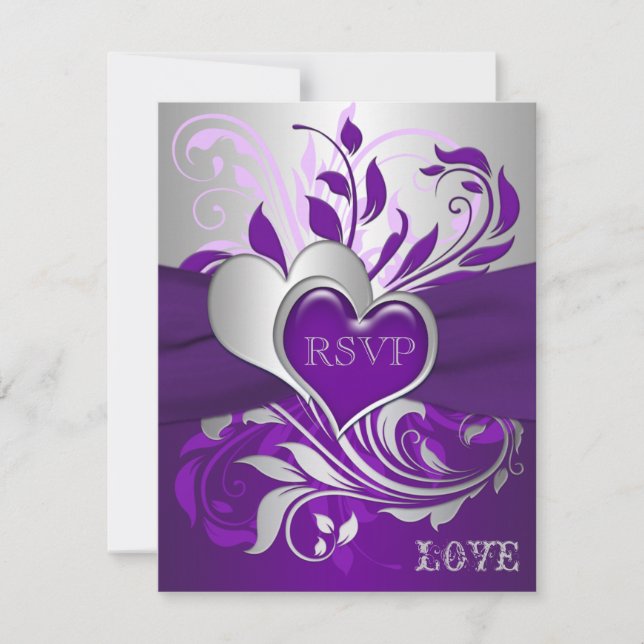 Violet, Parchemins Argentés, Cartes de réponse Cœu (Devant)