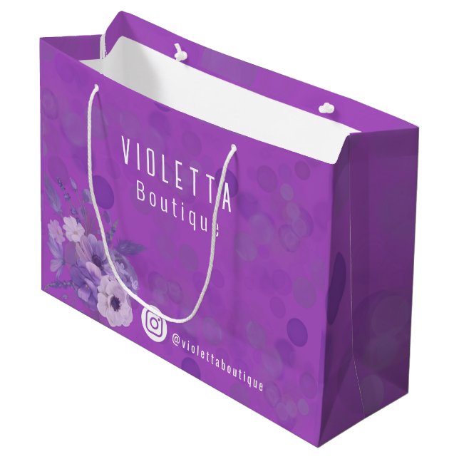 Violet Personalized Business promotional Large Gift Bag (Front Angled)