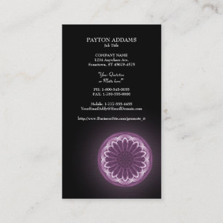 Violet Petals Mandala - Vertical Business Card