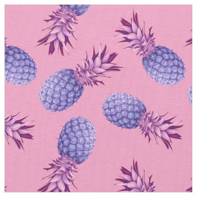 Violet Pineapples Fabric (Close Up)