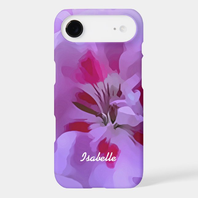 Violet Pink Abstract Hibiscus Flower Personalized Case-Mate iPhone Case (Back)