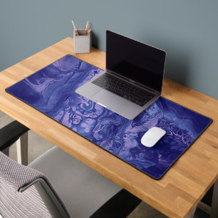 Violet Pink Acrylic Pouring Abstract Fluid Art Desk Mat