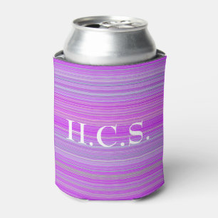 Violet Pink Can Cooler with Initials  HAMbyWG