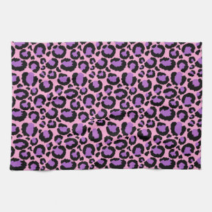Violet Pink Cheetah Leopard Pattern Animal Lover Kitchen Towel