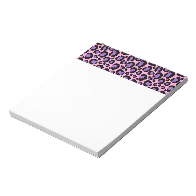 Violet Pink Cheetah Leopard Pattern Animal Lover Notepad (Rotated)