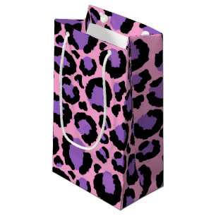 Violet Pink Cheetah Leopard Pattern Animal Lover Small Gift Bag