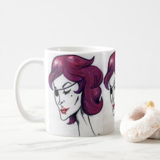 Violet Pirate Lady Purple Hair Woman Drawing Art Coffee Mug