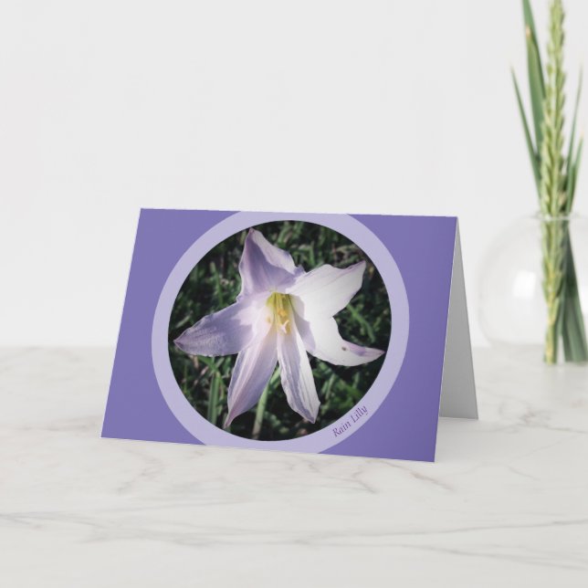Violet Pluie Lilly Encouragement Carte de voeux (Devant)