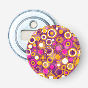 Violet Polka Dot Pattern Bottle Opener