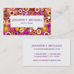 Violet Polka Dot Pattern Business Card