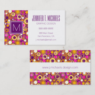 Violet Polka Dot Pattern Business Card