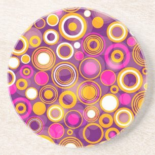 Violet Polka Dot Pattern Coaster