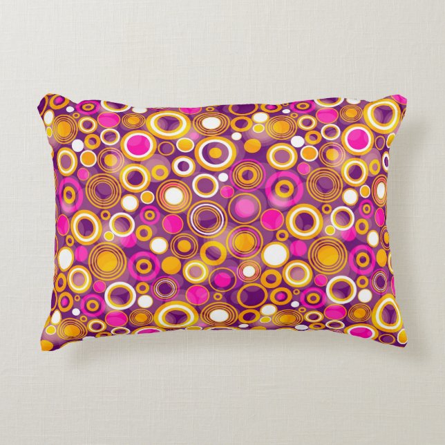 Violet Polka Dot Pattern Decorative Pillow (Front)