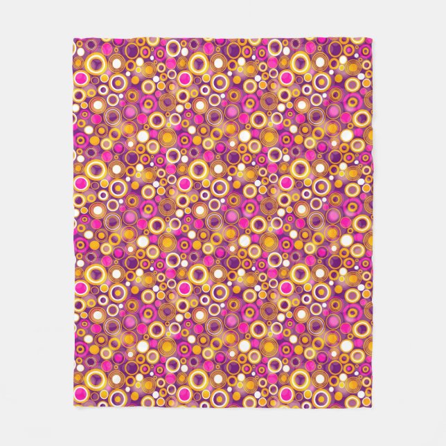 Violet Polka Dot Pattern Fleece Blanket (Front)