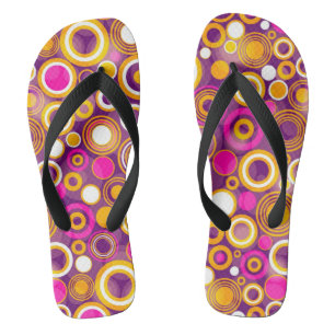 Violet Polka Dot Pattern Flip Flops