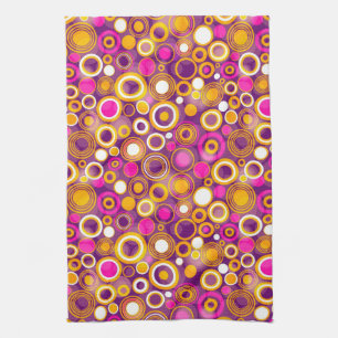 Violet Polka Dot Pattern Kitchen Towel