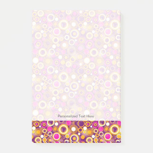 Violet Polka Dot Pattern Post-it Notes (Front)